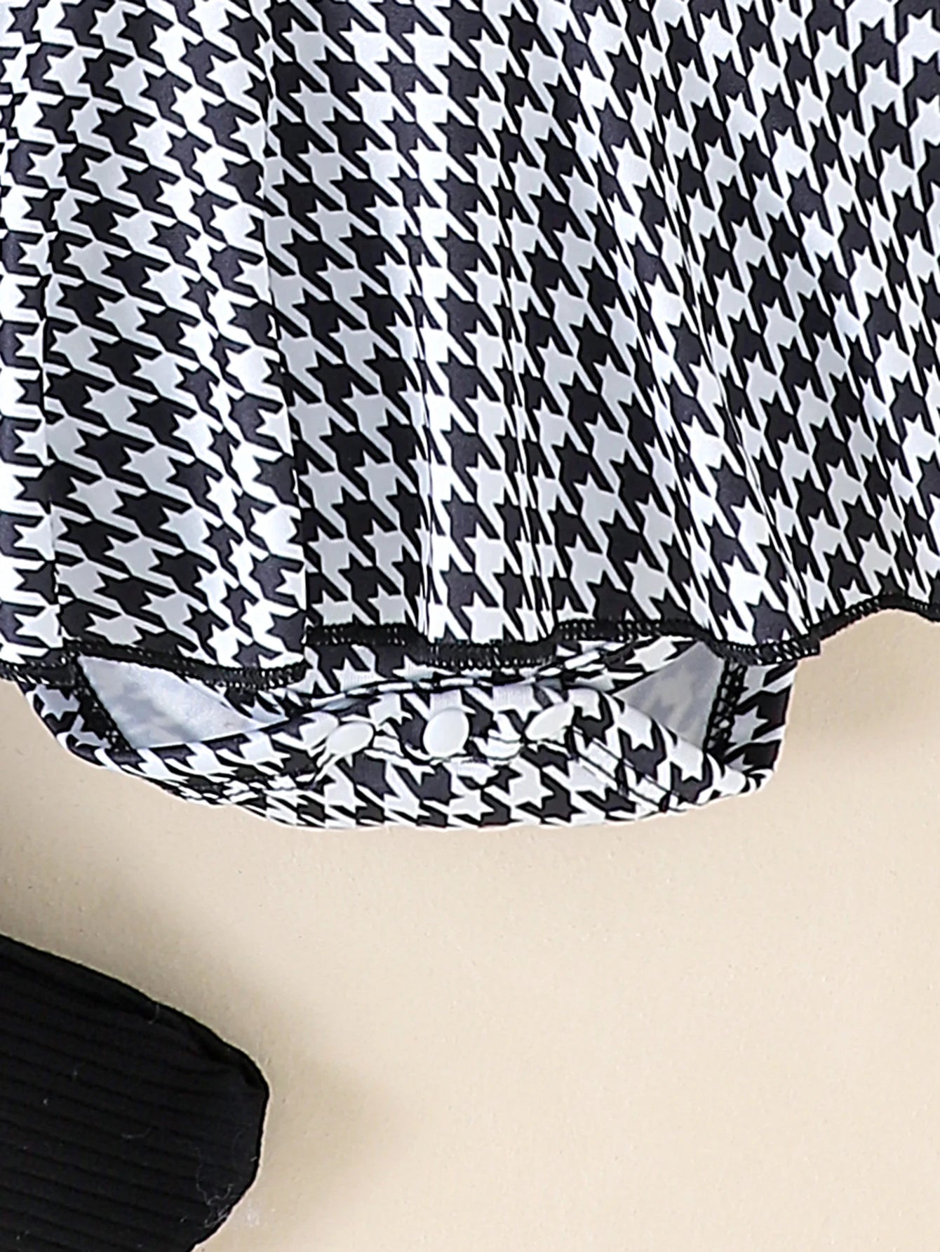 Baby Girl Romper Dress Set (Houndstooth) – 3 Pieces