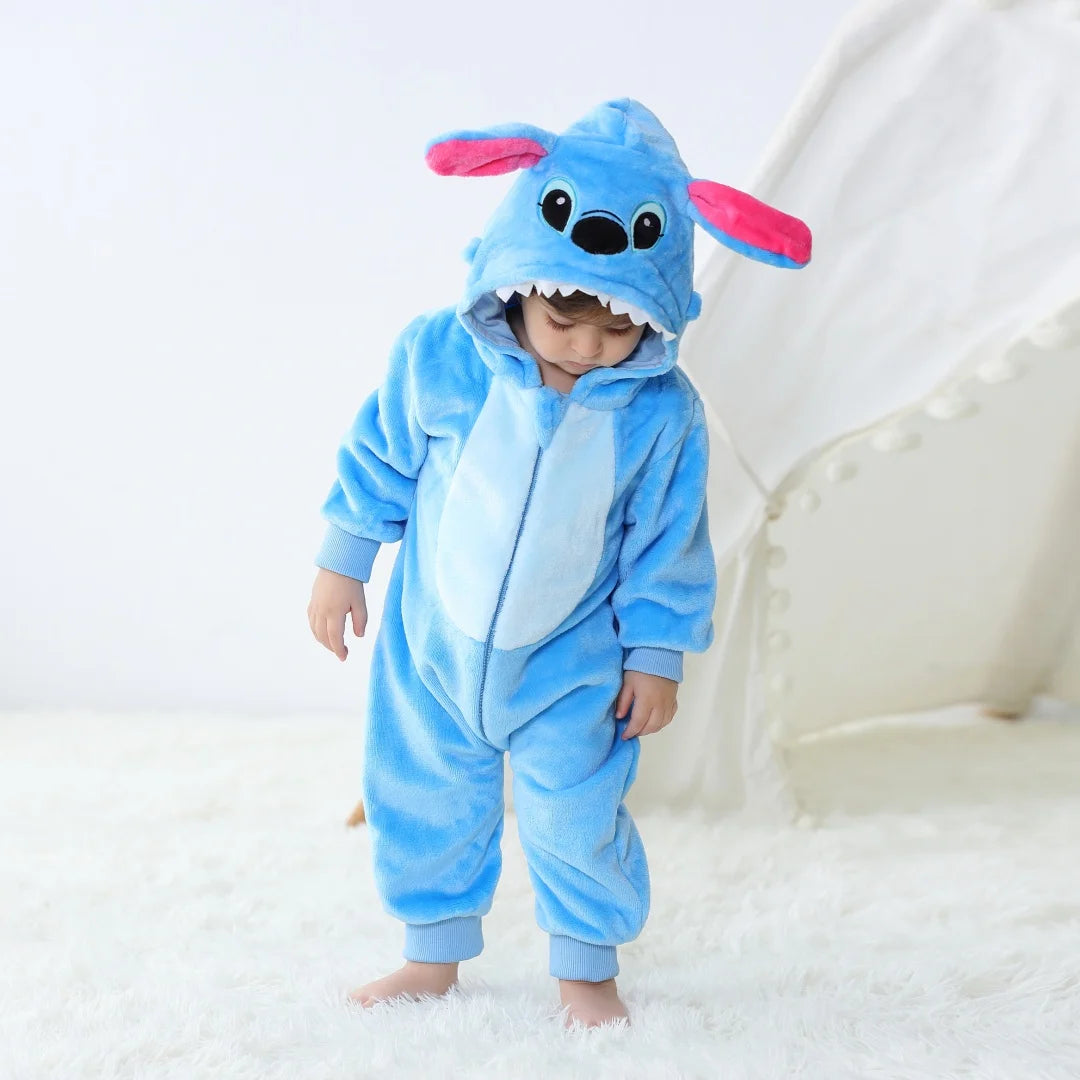 Kids Stitch Hooded Onesie Pajamas