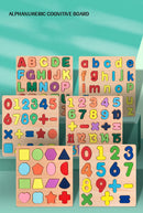 Wooden Montessori Puzzle (Letters, Numbers & Shapes)