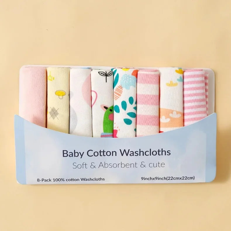 Baby Cotton Washcloth Set – 100% Cotton