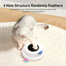 Interactive Electronic Cat Toy with Feathers and LED Lights