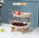 Tiered Fruit Bowl with Wooden Stand